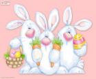 Three Easter rabbits