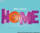 The logo in English of the film Home