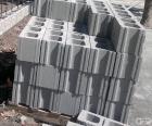 Pallet of concrete blocks, there are various types and are used for the construction of walls