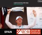 Nico Rosberg celebrates his victory in the 2015 Spanish Grand Prix