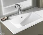 Basin or sink white porcelain, is where poured water for personal hygiene