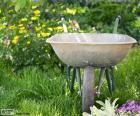 Gardener wheelbarrow, front view