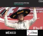 Nico Rosberg celebrates his victory in the 2015 Mexican Grand Prix