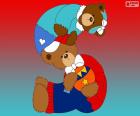 Two bears curved forming the letter S