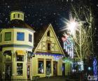 Street with Christmas lights