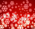 Christmas red background with snowflakes