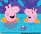 Peppa Pig goes swimming