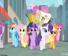 The ponys at the arriving in Manehattan