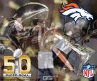 Denver Broncos, champions of the Super Bowl 2015 after winning 24-10 Carolina Panthers