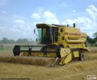 The combine harvester is a machine that cuts the cereal, separates the straw and packed grain