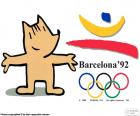 Logo and mascot of the 1992 Olympic Games Barcelona, Cobi, where participated 9364 athletes from 169 countries