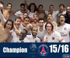 Paris Saint Germain, PSG, champion of Ligue 1 2015-2016, the French Soccer League