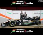 Sahara Force India F1 2016, formed by Nico Hülkenberg, Sergio Pérez and the new VJM09