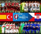 Group D of the Euro 2016 is formed by selections from the Spain, Czech Republic, Turkey and Croatia