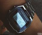 Elegant Silver Casio retro digital watch