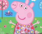 By spring, Peppa Pig dressed with a floral dress