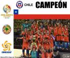 Chile, champion of the Copa America Centenario 2016. Chile defeated Argentina's national team at the penalty shootout