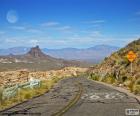 Semi-desert landscape of the famous Route 66 through Arizona State