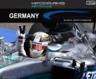 Lewis Hamilton celebrates his sixth victory of the season in the great award of Germany-2016