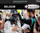 Nico Rosberg celebrates his sixth victory of the season at the 2016 Belgian Grand Prix