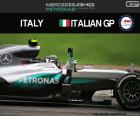 Nico Rosberg celebrates his seventh victory of the season in the 2016 Italian Grand Prix