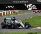 The British driver Lewis Hamilton, third in the Grand Prix of Japan 2016, with his Mercedes