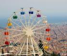 The panoramic wheel of Tibidabo "Giradabo", located more than 500 metres above the city, so you can enjoy incredible views of Barcelona