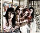 Four zombies Halloween