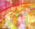 Beautiful image of hearts of different measures and colors
