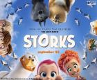 Logo original in English of Storks, an animated film about the legend of the storks and the babies