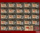Advent calendar, consisting of 24 gifts that must be opened from 1 to 24 December
