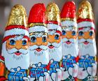 Five Santa Claus chocolate