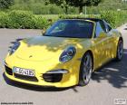 Porsche 911 Targa 4 of color yellow, there are three versions: Targa 4 (349 HP), Targa 4S (400 HP) and Targa 4 GTS (430 HP)