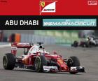 Sebastian Vettel, third in the 2016 Abu Dhabi GP, piloting his Ferrari