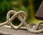 Rope forming a heart, to celebrate the day of the love