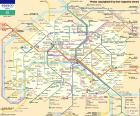 Map of the Paris Métro, 302 stations, 16 lines with a length of 220 km