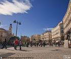 The Puerta del Sol is a public square in Madrid, one of the best known and busiest places in the city