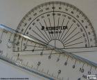 Ruler and protractor two tools of measurement for school