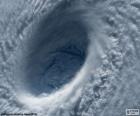 Puzzle of the eye of a large cyclone tropical