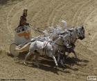 Quadriga during a race, one of the most popular sports of the Roman Empire. Carriage pulled by four horses online