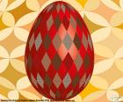 A great Easter egg painted with a design of rhombuses