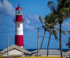 The lighthouse of Itapuã is located on the beach of Itapuã, Salvador de Bahia, Brazil. Built 1873 em