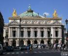 Façade of the Opéra Garnier or Palais Garnier, one of the most characteristic buildings in the 9th district of Paris