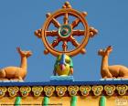 The wheel of dharma, dharmachakra, is a symbol of Buddhism