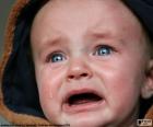 Nice baby crying with tears