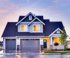 A beautiful house painted in shades of blue