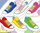 Colored athletic shoes