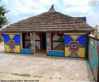 House decorated with ethnic drawings in the population of N'Debele, South Africa