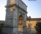 The Arch of Titus is an arc de Triomphe, located on the Via Sacra, Rome, Italy