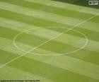 Center circle of a soccer field